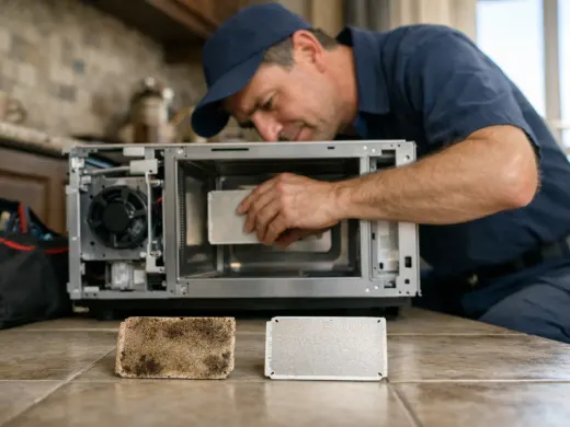 Illustration: a technician inspecting a Ultra appliance